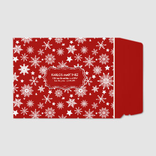 White Red Christmas Snowflakes Pattern Envelope Mailers