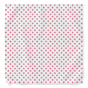 White & Red Christmas Stars Pattern Bandana