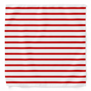 White & Red Christmas Style Lines Pattern Bandana