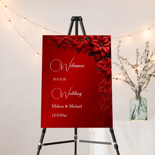 White Red Christmas Wedding Wedding Foam Board (In Situ (Stand))