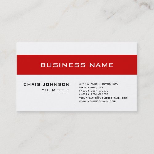 White Red Contemporary Consultant Business Card