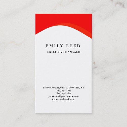 White red curve modern professional minimalist business card