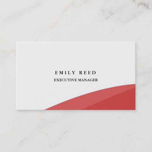 White red curves modern professional minimalist business card