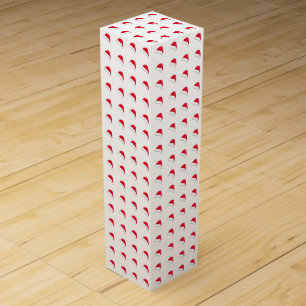 white red cute Santa Hat pattern Christmas Wine Box