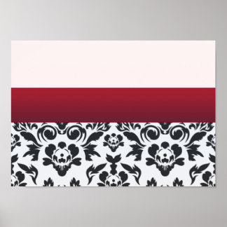 White Red Damask special gift Poster
