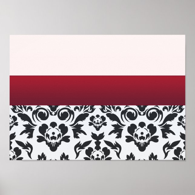 White Red Damask special gift Poster (Front)