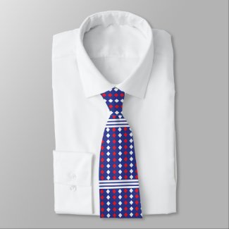 White Red Diamond Striped