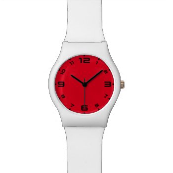 White Red Face Watch by Hoff_Daddy_Design at Zazzle