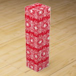 White red festive pattern Christmas Holidays gift Wine Box<br><div class="desc">White red festive pattern Christmas Holidays gift wine box
Merry Christmas, Happy Holidays, Happy Birthday</div>