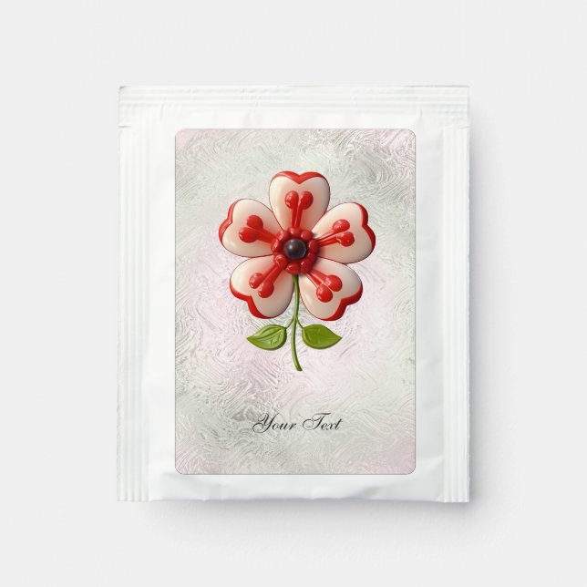 White Red Flower Tea Bag Drink Mix (Front)