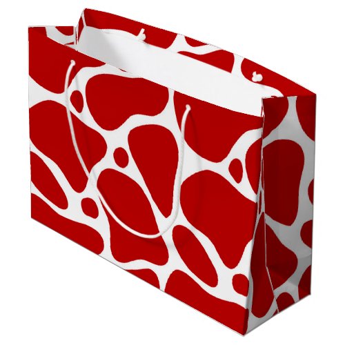 White  Red Giraffe Pattern Large Gift Bag