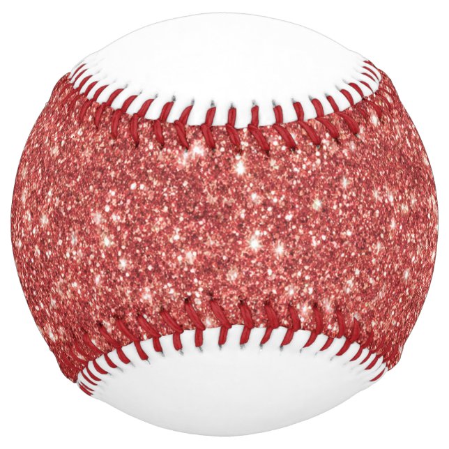 White Red Glitter Softball (Front)