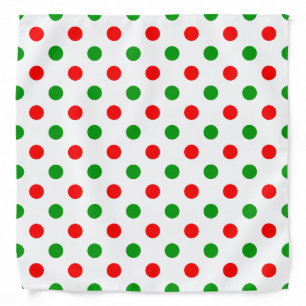 White Red Green Polka Dots Design Bandana