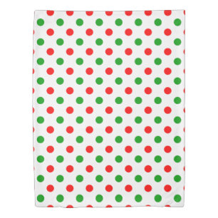 White Red Green Polka Dots Design Duvet Cover