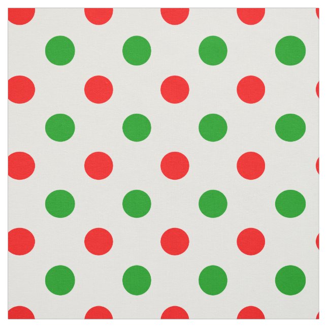 White Red Green Polka Dots Design  Fabric (Swatch)