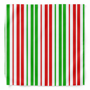 White Red Green Stripes Pattern   Bandana