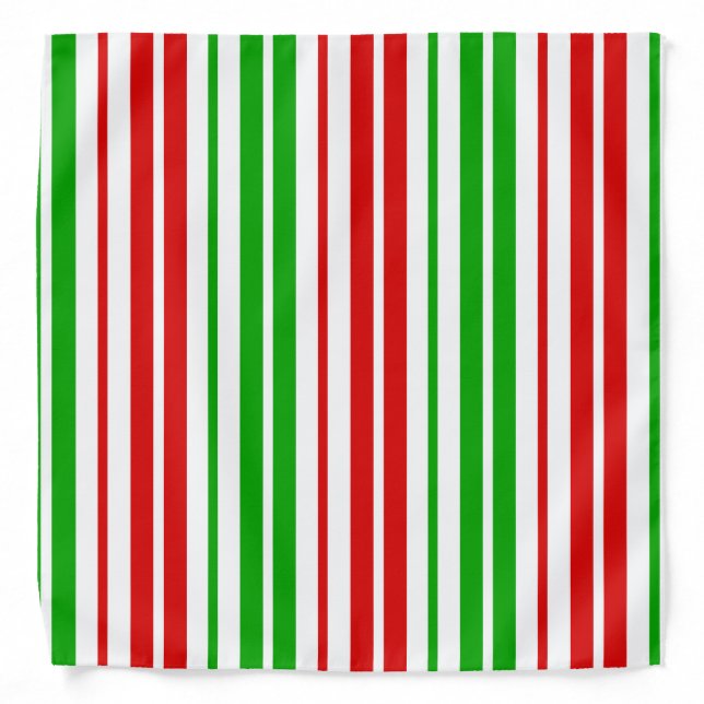 White Red Green Stripes Pattern   Bandana (Front)