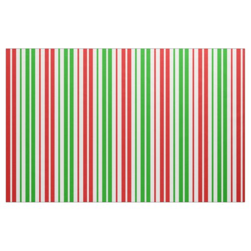 White Red Green Stripes Pattern   Fabric