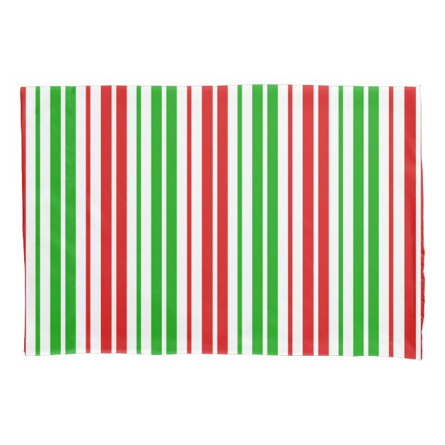 White Red Green Stripes Pattern   Pillow Case (Front)