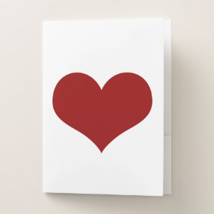 White Red Heart Love Valentine Pocket Folder