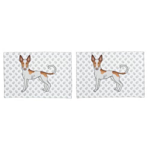 White  Red Ibizan Hound Smooth Coat Dog And Paws Pillow Case