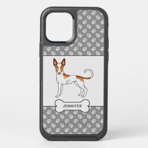 White  Red Ibizan Hound Smooth Coat Dog With Name OtterBox Symmetry iPhone 12 Case