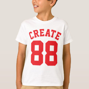 White & Red Kids | Sports Jersey Design T-Shirt