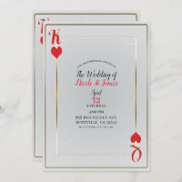 White Red King & Queen of Hearts Elegant Wedding