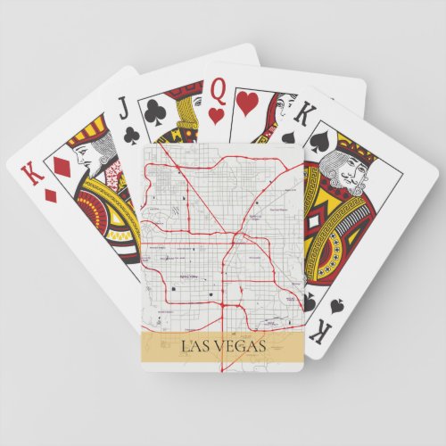 WHITE RED LAS VEGAS NEVADA USA OUTLINE MAP POKER CARDS