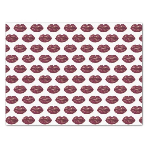 White Red Lips Kisses Tissue Paper