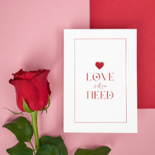 White Red, Love Is All You Need, Romantic Heart Invitation