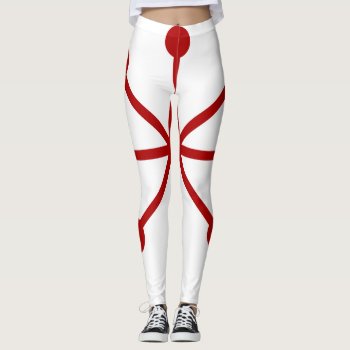 White Red Modern Art 💖 Legend Leggings by 4aapjes at Zazzle