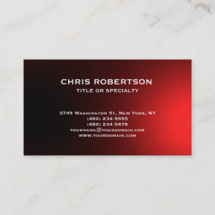White Red Modern Simple Plain Business Card