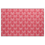 White Red Parisian Damask Pattern Fabric