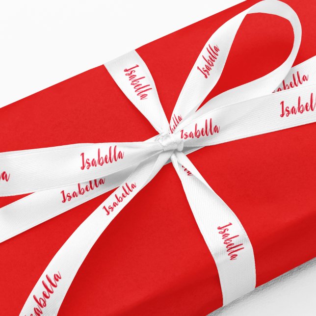 White & Red | Personalized Gift Satin Ribbon (Creator Uploaded)