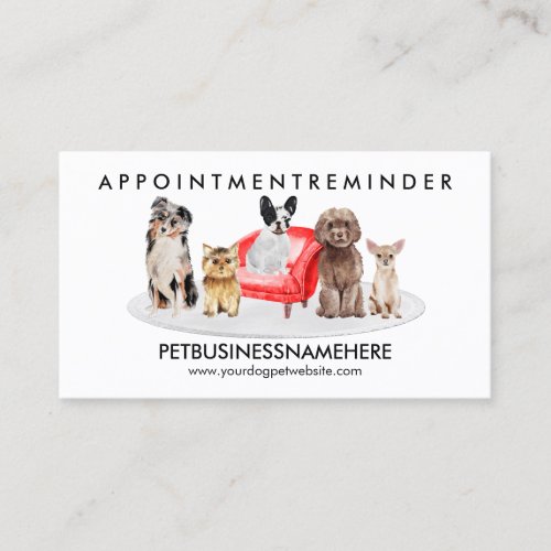 White Red Pet Appointment Small Dogs Business Card