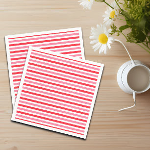 White Red Pink Summer Stripes Napkins