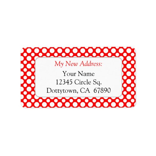 White Red Polka Dots Custom New Address Lables Label