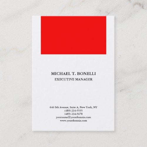White red  professional minimalist plain elegant business card