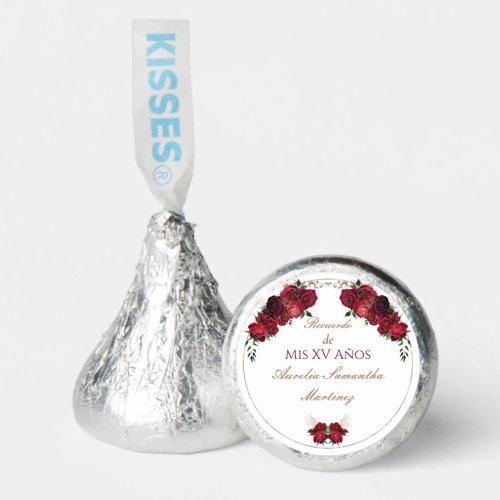 White Red Roses Quinceaera Chocolates Hersheys Kisses