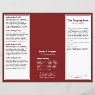 White Red Simple Border Brochure