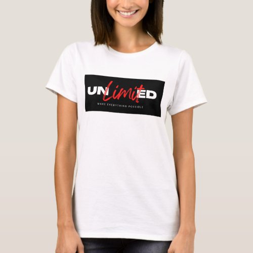 White Red Simple Typography T shirt