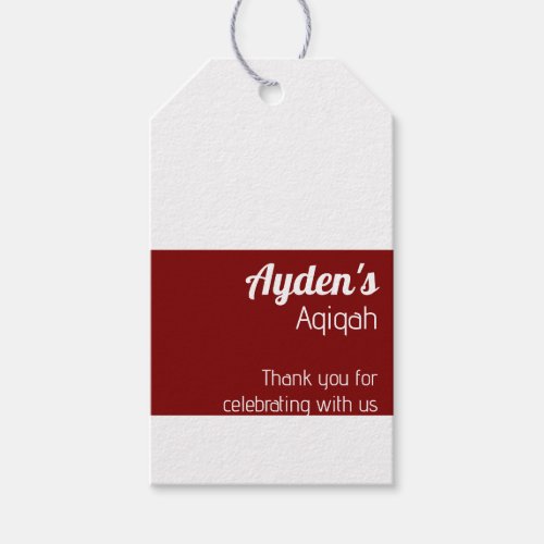White Red Solid Color Plain Aqiqah Baby Shower Gift Tags
