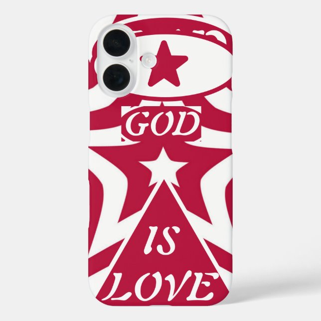 White & Red Star - Bold Contrast "God Is Love"  Case-Mate iPhone Case (Back)