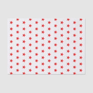 White Red Stars and Grey Stripes Modern Pattern Tissue Paper