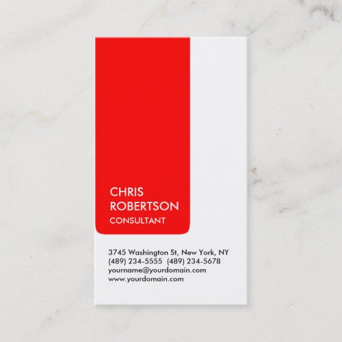 White Red Stripe Attractive Charm Business Card