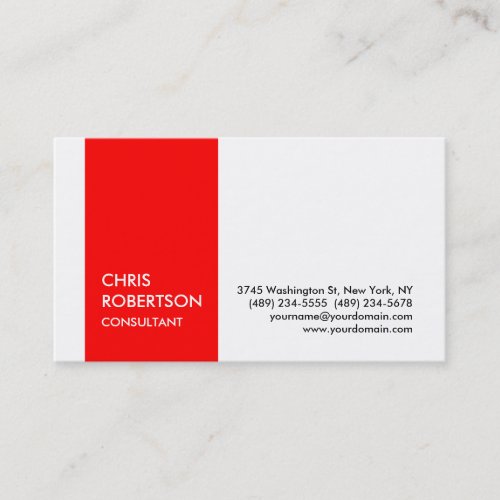 White Red Stripe Attractive Charm Business Card