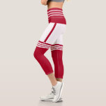 White Red Stripe Funny Christmas Capri Leggings<br><div class="desc">Capri Leggings with White Red Stripe Christmas Migned Design Fun Customizable Legging - Choose / add your favorite colors !</div>