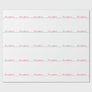White Red Trendy Handwriting Plain Creative Modern Wrapping Paper