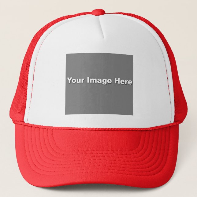 White/Red Trucker Hat Template (Front)